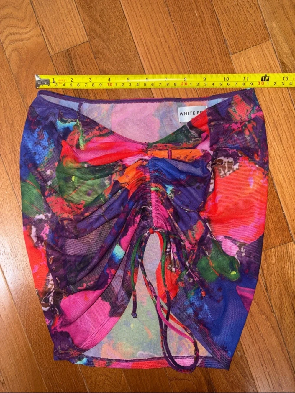 WHITE FOX Swim Size XS Multicolor Mesh Top Bandeau Coverup
